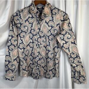 Chaps Women's Size Small Shirt No Iron Button Long Sleeve Paisley Shirt Classic
